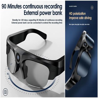 Las gafas de sol video TR90 del alpinismo 2K Bluetooth enmarcan la música abierta del oído, llamadas de teléfono