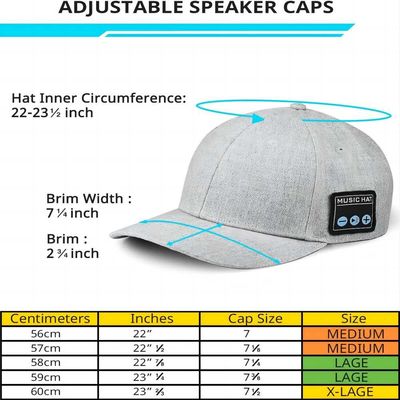 Sombrero con el casquillo elegante inalámbrico del teléfono con altavoz del sombrero ajustable del bluetooth del altavoz de Bluetooth para el deporte al aire libre