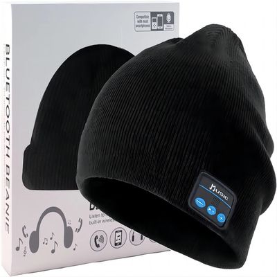 Gorrita tejida de Bluetooth, paño grueso y suave doble alineado con el punto caliente inalámbrico Beanie Bluetooth Hat de Bluetooth 5,1