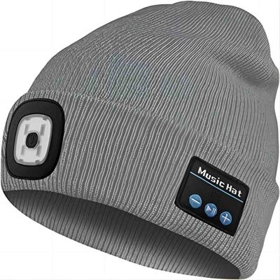 El sombrero de la gorrita tejida LED de Bluetooth libera sus manos a la iluminación de la linterna de las respuestas del teléfono de la música
