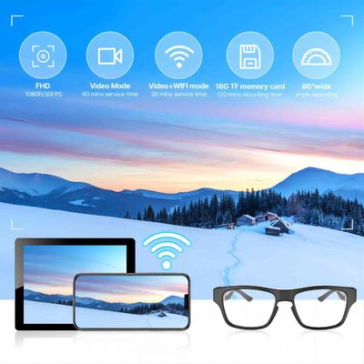 Conexión global del P2P de Internet de WIFI Live Streaming Wearable Smart Glasses