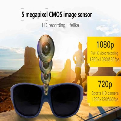 Gafas de sol video llenas de HD 1080P Bluetooth con la lente ULTRAVIOLETA polarizada de la seguridad de la protección