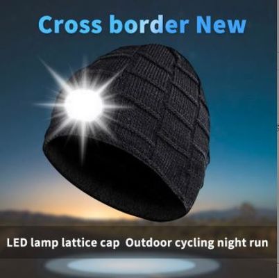 Bluetooth Beanie Hat Video Camera con la luz, auriculares inalámbricos recargables del casquillo del faro del USB 4 LED para esquiar, corriendo