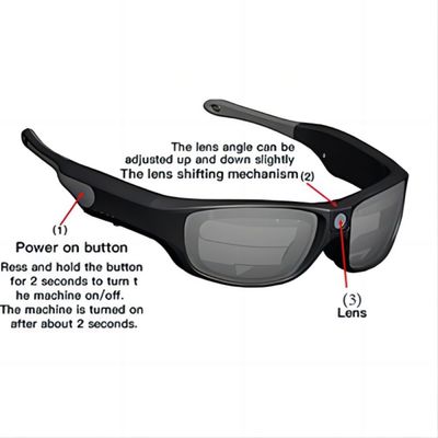 el 14cm los x 5cm los x lente plástica polarizada 4cm de las gafas video de la acción