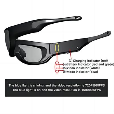 el 14cm los x 5cm los x lente plástica polarizada 4cm de las gafas video de la acción