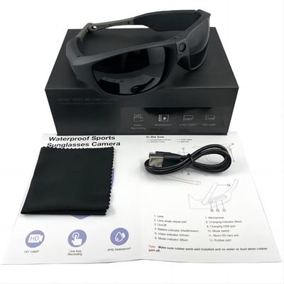 gafas de sol de la cámara de vídeo del deporte de la cámara de vídeo de 2.7K 30 FPS para la canoa, lanzándose en paracaídas