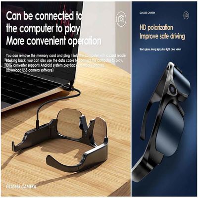 Cámara video llena de la acción de las gafas de sol de HD 1080P Bluetooth con la lente polarizada de la seguridad