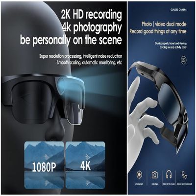 Cámara inalámbrica llena de las gafas de sol de HD 1080P Bluetooth con la foto, vídeo, audio