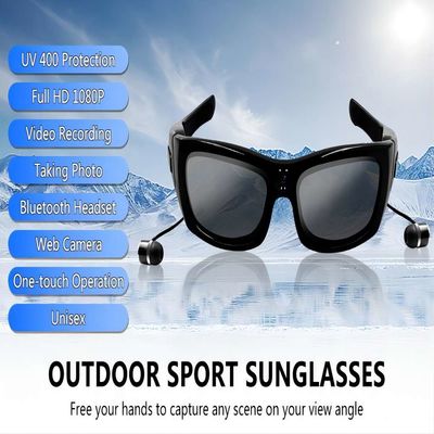 gafas de sol video para la foto de los deportes al aire libre que toma, registrando, música de 1080P HD Bluetooth