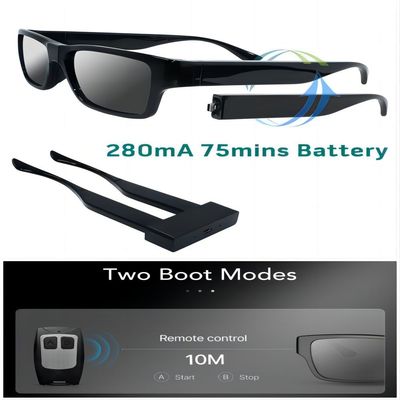 Gafas de sol video del espía ULTRAVIOLETA de la protección recargables con la grabación de vídeo de HD