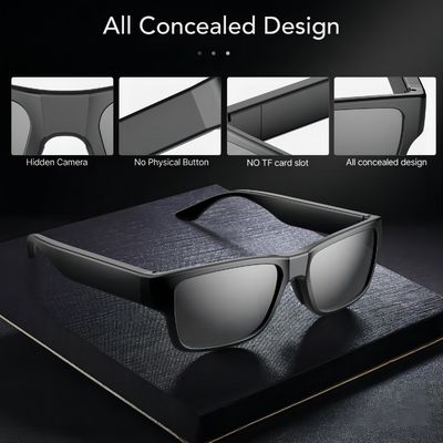 gafas de sol video del espía de la cámara de vigilancia de 1080p HD para la tarjeta de la seguridad 64G TF