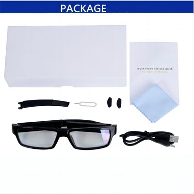 Tarjeta de memoria incorporada ocultada seguridad 32G de la cámara Sunglasses1080P de control de tacto