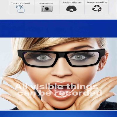 Tarjeta de memoria incorporada ocultada seguridad 32G de la cámara Sunglasses1080P de control de tacto