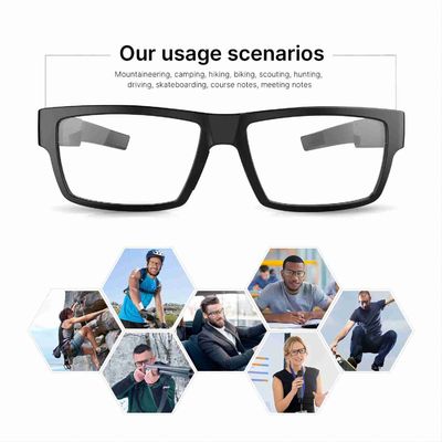 las gafas de sol ocultadas HD de la cámara 1080P no abotonan NO ningún tacto del agujero a la grabación en 3-5 segundos