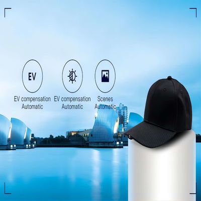 Registrador ocultado cámara usable del almacenamiento externo 1296P del sombrero 128GB de la cámara del cuerpo