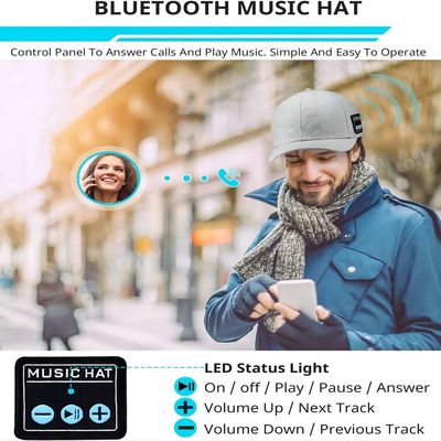 Sombrero con el casquillo elegante inalámbrico del teléfono con altavoz del sombrero ajustable del bluetooth del altavoz de Bluetooth para el deporte al aire libre