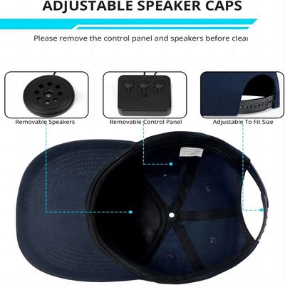 Sombrero de Bluetooth con la batería incorporada ajustable del altavoz hasta 24 horas de hora del recreo de la música para caminar, esquí, emigrando Biking