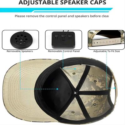 El sonido de alta fidelidad de la gorra de béisbol de Bluetooth con 24 horas de música disfruta de la hora para el alpinismo, deportes del maratón, golf