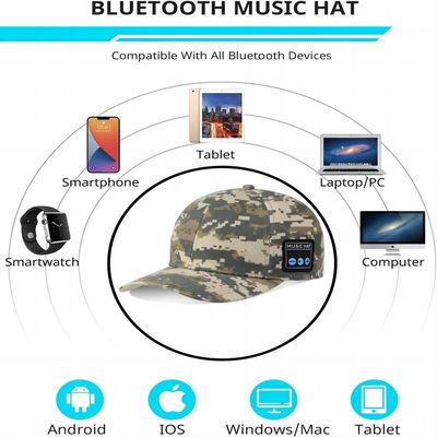 El sonido de alta fidelidad de la gorra de béisbol de Bluetooth con 24 horas de música disfruta de la hora para el alpinismo, deportes del maratón, golf
