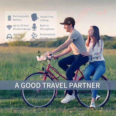 Gorra de béisbol de Bluetooth con los auriculares, el micrófono incorporado y los altavoces estéreos, sombrero recargable de la música del USB para las mujeres de los hombres