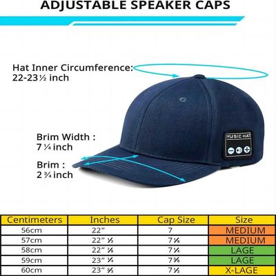 Sombrero unisex del bluetooth con el altavoz dual, mano-lavado, sombrero recargable de la música que almacena las embutidoras para las muchachas y los muchachos