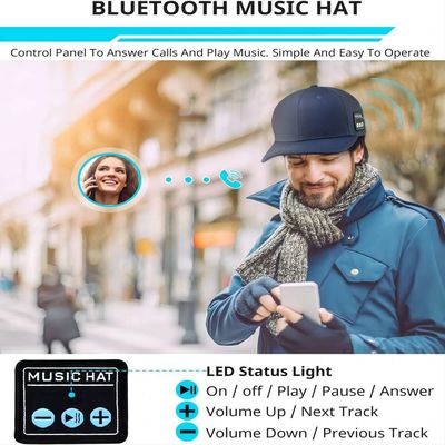 Sombrero unisex del bluetooth con el altavoz dual, mano-lavado, sombrero recargable de la música que almacena las embutidoras para las muchachas y los muchachos