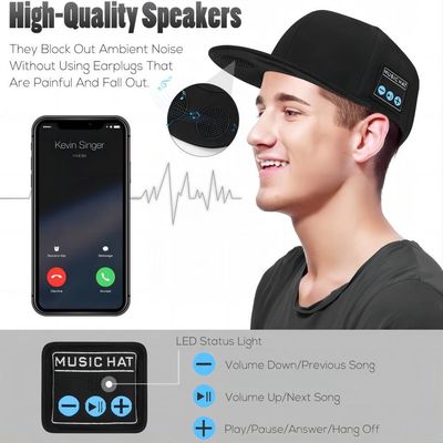 Lavado de la mano del bluetooth de los deportes del altavoz audio móvil del casquillo y ajustable desprendibles para el béisbol, patín, biking