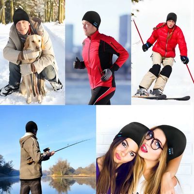 Gorrita tejida de Bluetooth, paño grueso y suave doble alineado con el punto caliente inalámbrico Beanie Bluetooth Hat de Bluetooth 5,1