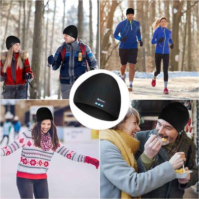 Sombrero inalámbrico de la gorrita tejida B5 con el bluetooth, las llamadas de teléfono sin manos y la música jugando con el calor para los hombres, deportes de invierno de las mujeres