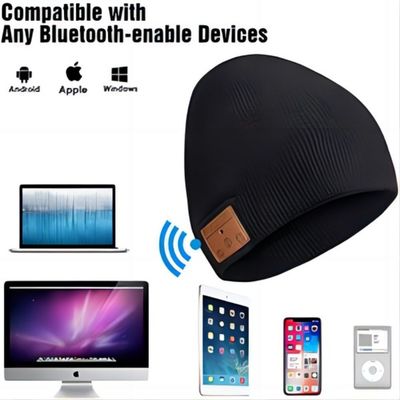 Sombrero inalámbrico de la gorrita tejida B5 con el bluetooth, las llamadas de teléfono sin manos y la música jugando con el calor para los hombres, deportes de invierno de las mujeres