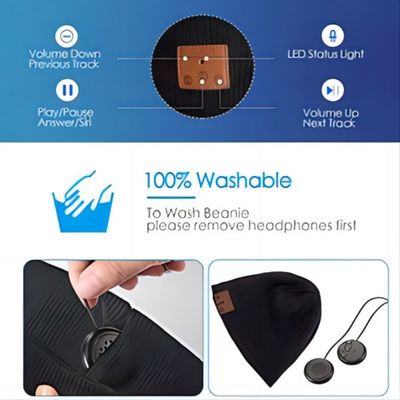 pares ajustables de Beanie Bluetooth Hat Easy To de la música 3in1 con Smartphone
