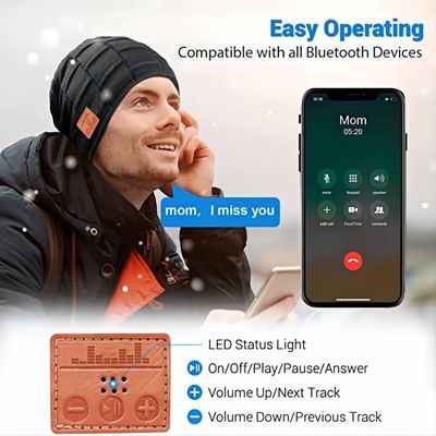 Disfrute de la música guardan Bluetooth caliente Beanie Hat For Driving Climbing Skinng