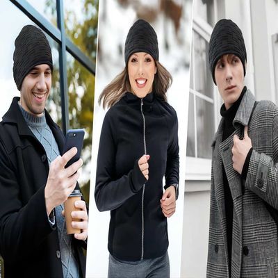 Sombrero negro Bluetooth del altavoz inalámbrico de Bluetooth Beanie Hat con música gozar como almacenamiento de los regalos de las embutidoras para la familia