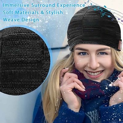 Sombrero negro Bluetooth del altavoz inalámbrico de Bluetooth Beanie Hat con música gozar como almacenamiento de los regalos de las embutidoras para la familia