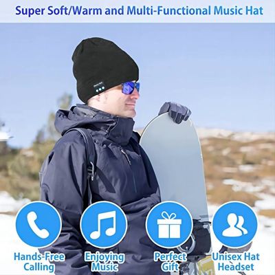 Patinaje caminando llamadas de teléfono libres de Bluetooth Beanie Hat Music Playing Hands del montar a caballo