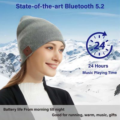 Bluetooth inalámbrico Beanie Hat Rechargable 250mah con callings del teléfono del tiempo de la música 16hours