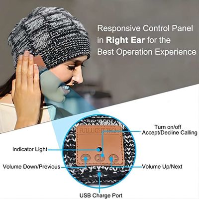 La radio Beanie Headset elegante del casquillo del invierno del punto 24 horas juega el Presidente de estéreo del tiempo HD