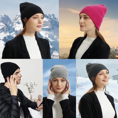 Bluetooth Beanie Hat Knit Music Hat inalámbrico para completar un ciclo, el patinaje artístico, caminando