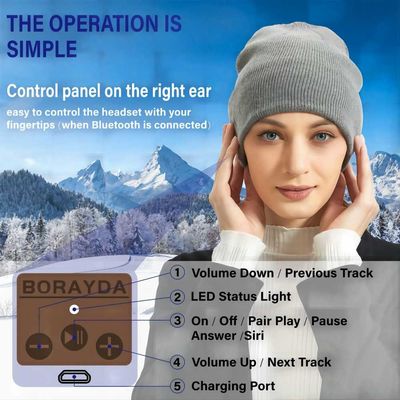 Bluetooth Beanie Hat Knit Music Hat inalámbrico para completar un ciclo, el patinaje artístico, caminando
