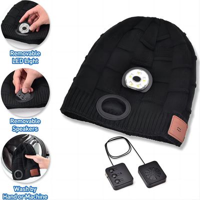 Noche que camina de la noche que activa aparato de lectura de la música de la lámpara de Bluetooth Beanie Hat LED