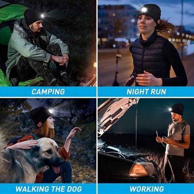 Mujeres de los hombres él sus regalos de las embutidoras de Beanie Novelty Headwear Christmas Stocking del sombrero de Bluetooth