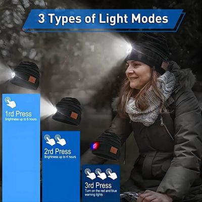 Mujeres de los hombres él sus regalos de las embutidoras de Beanie Novelty Headwear Christmas Stocking del sombrero de Bluetooth