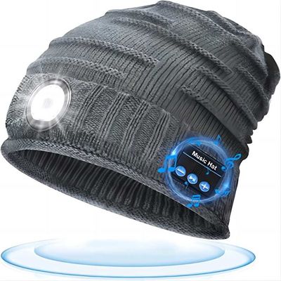 Casquillo recargable unisex del faro del sombrero USB 4 LED de la música de la linterna de LED para activar
