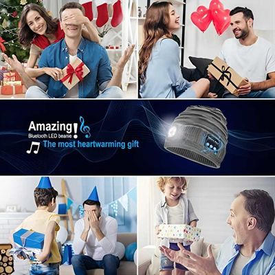 Casquillo recargable unisex del faro del sombrero USB 4 LED de la música de la linterna de LED para activar