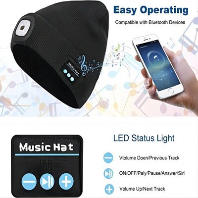 Sombrero de 4 del LED del faro auriculares de Bluetooth con los regalos de cumpleaños inalámbricos de los auriculares