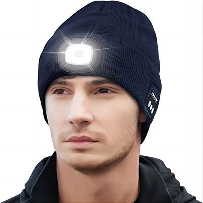 Sombrero de los auriculares de Bluetooth de los regalos de Navidad de las adolescencias de las mujeres de los hombres con Headtorch