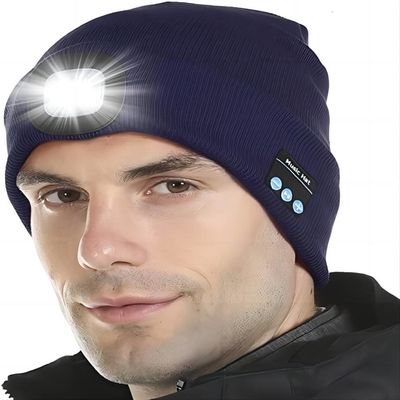 Sombrero de los auriculares de Bluetooth de los regalos de Navidad de las adolescencias de las mujeres de los hombres con Headtorch