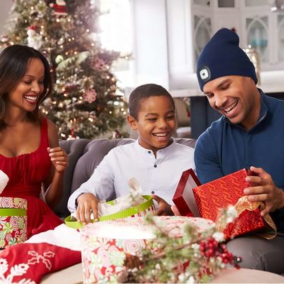 Sombrero de los auriculares de Bluetooth de los regalos de Navidad de las adolescencias de las mujeres de los hombres con Headtorch
