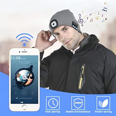 Tiempo del juego del sombrero 12hours de los auriculares de Bluetooth del punto del LED construido en micrófono
