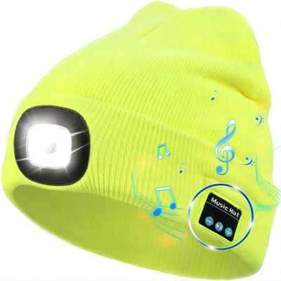 Sombrero de los auriculares de Bluetooth del casquillo de la música del faro del LED para la Navidad, cumpleaños, hombres